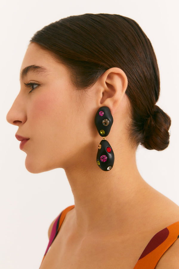 Black Taro Earring