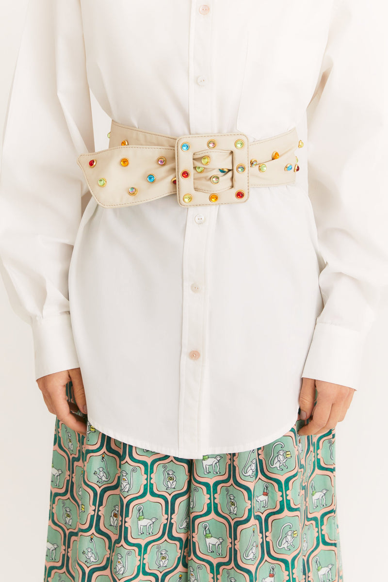 Cream Iris Belt