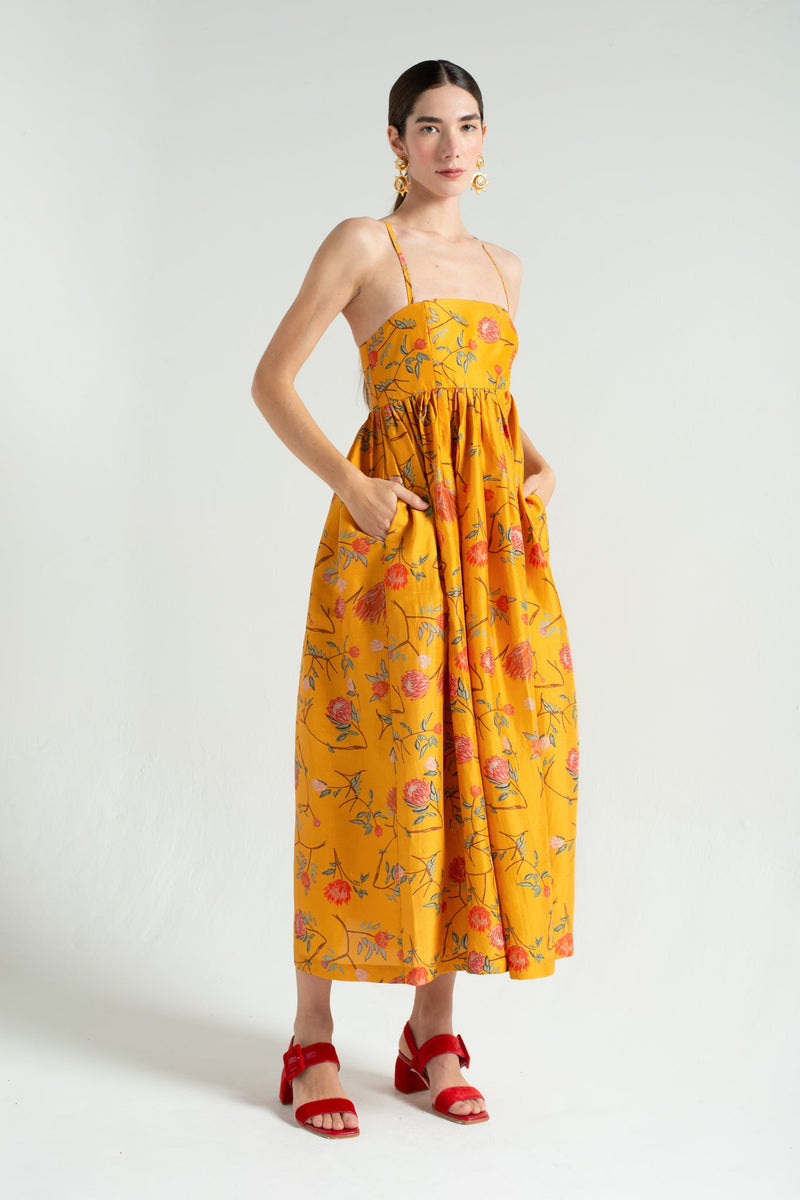 Oriente Flores Dress