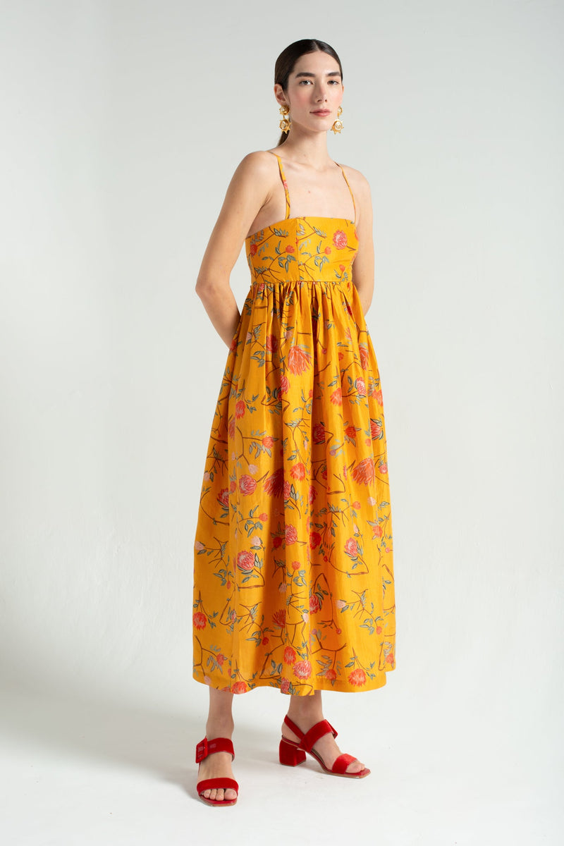 Oriente Flores Dress