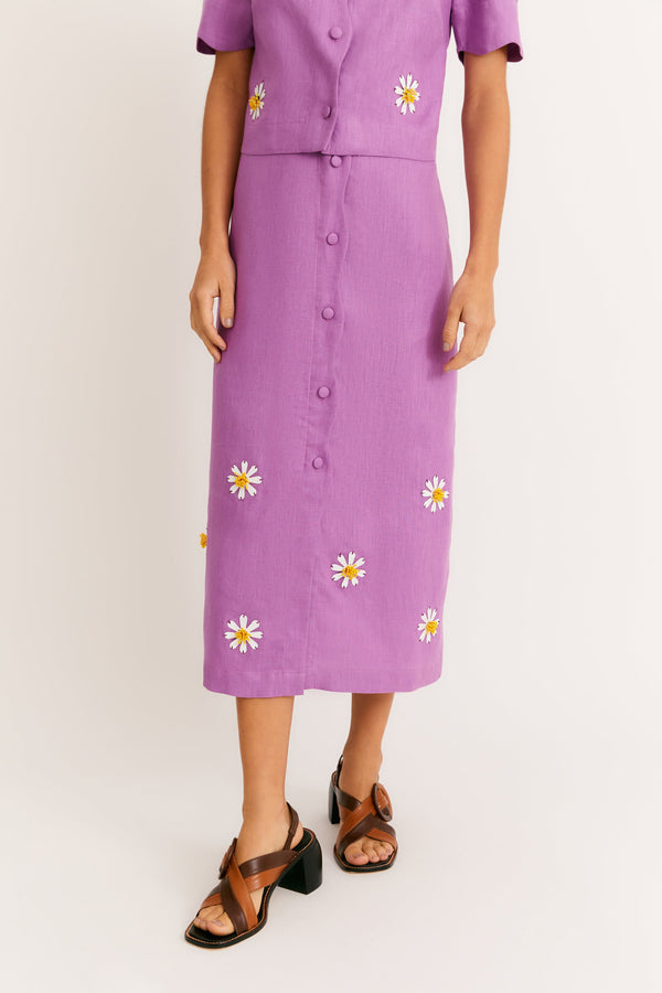 Liatris Embroidered Wave Skirt