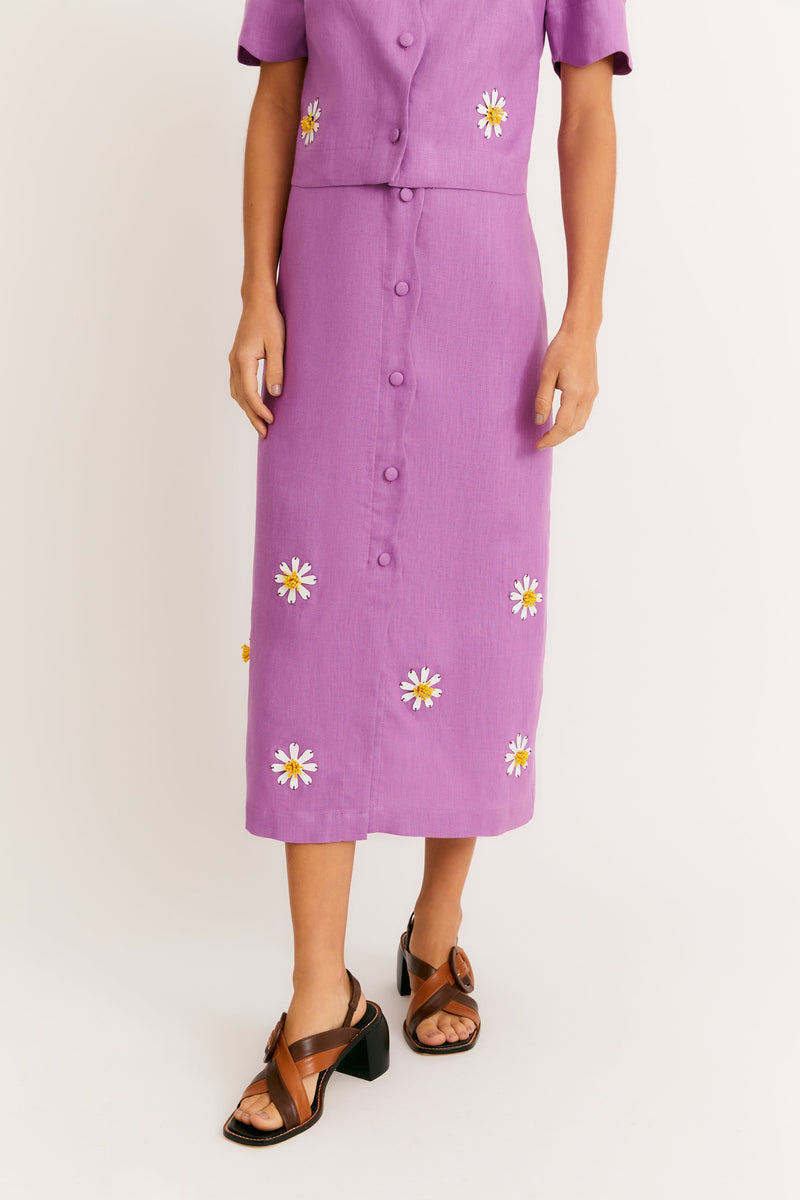 Liatris Embroidered Wave Skirt