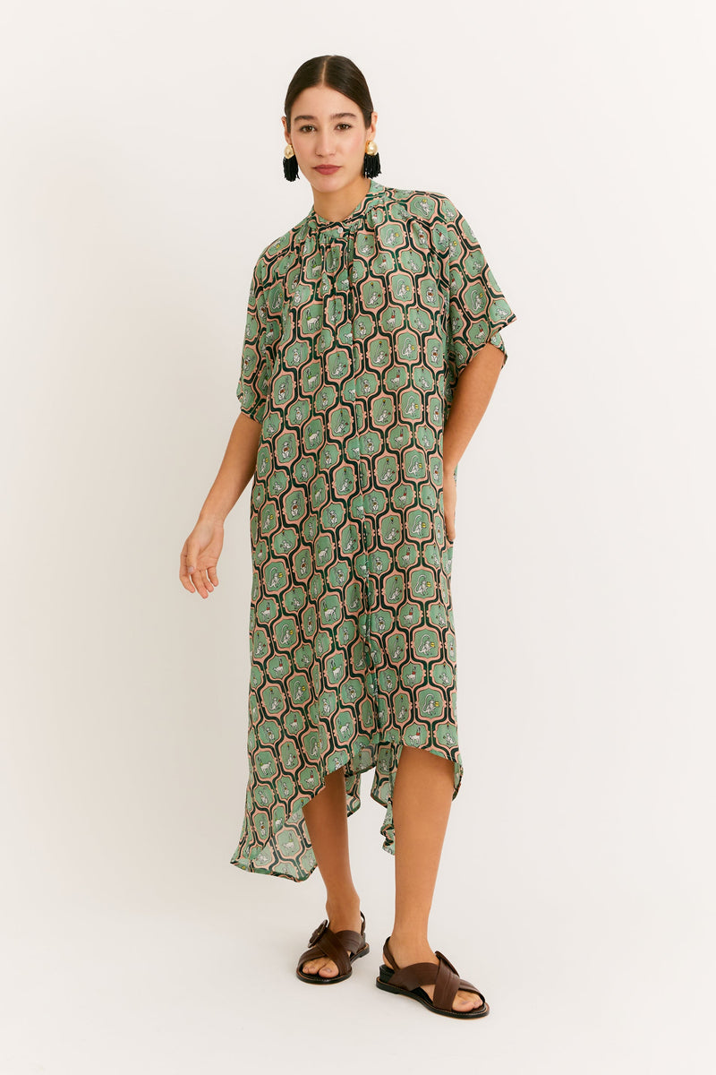 Green Monkeys Pointed Dress