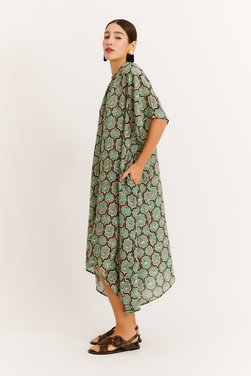 Green Monkeys Pointed Dress