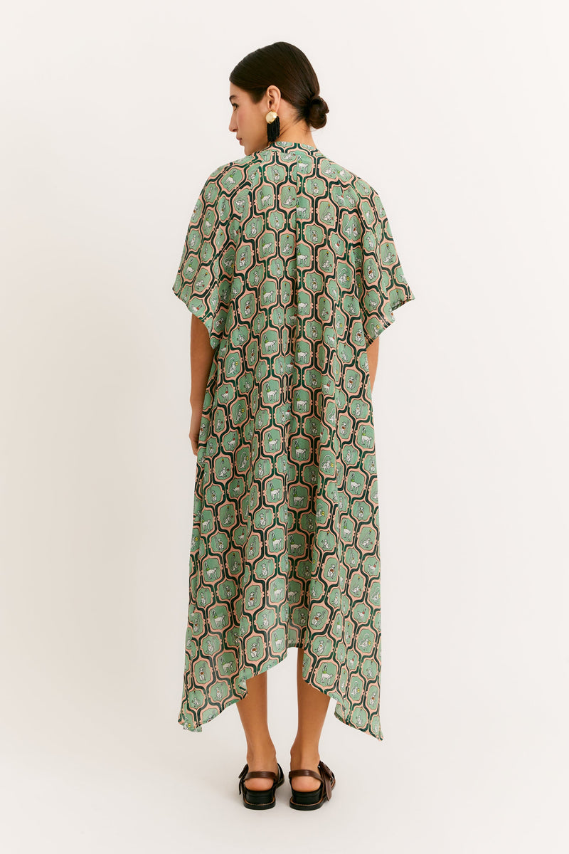 Green Monkeys Pointed Dress