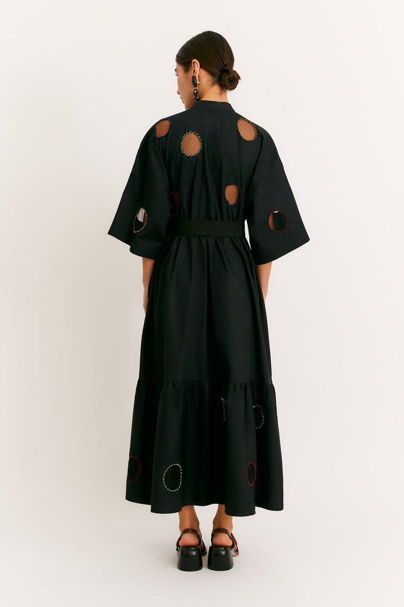 Black Embroidered Mayan Dress