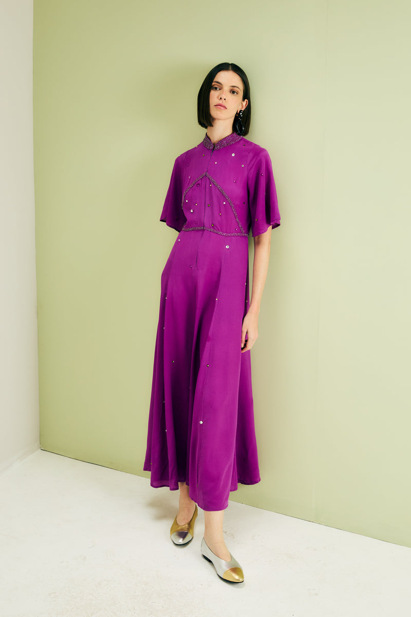 Taj Mahal Grape Dress