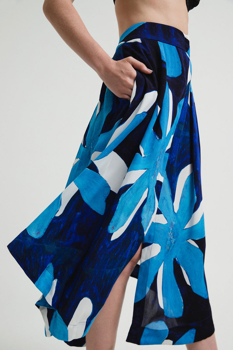 Blue Flower Maxi Isadora Skirt