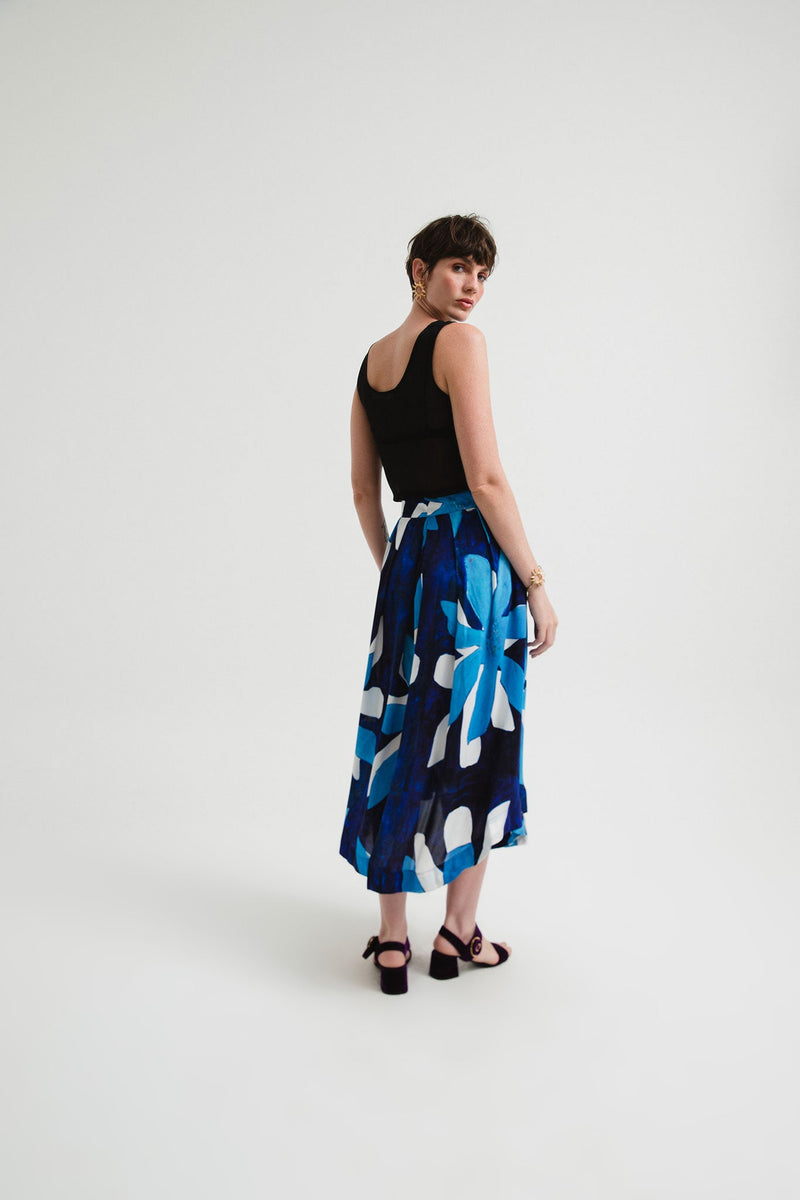 Blue Flower Maxi Isadora Skirt